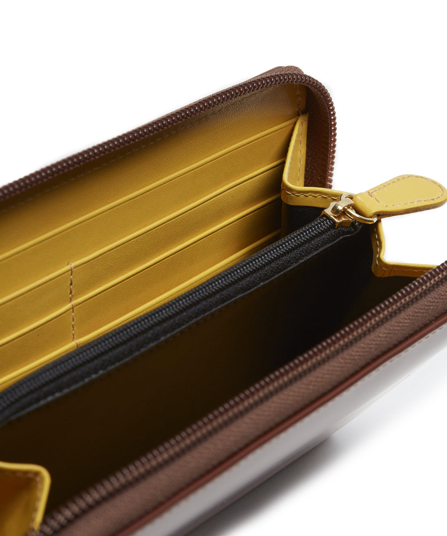 Bridle Hide Large Zip Around Purse (Havana) by Ettinger