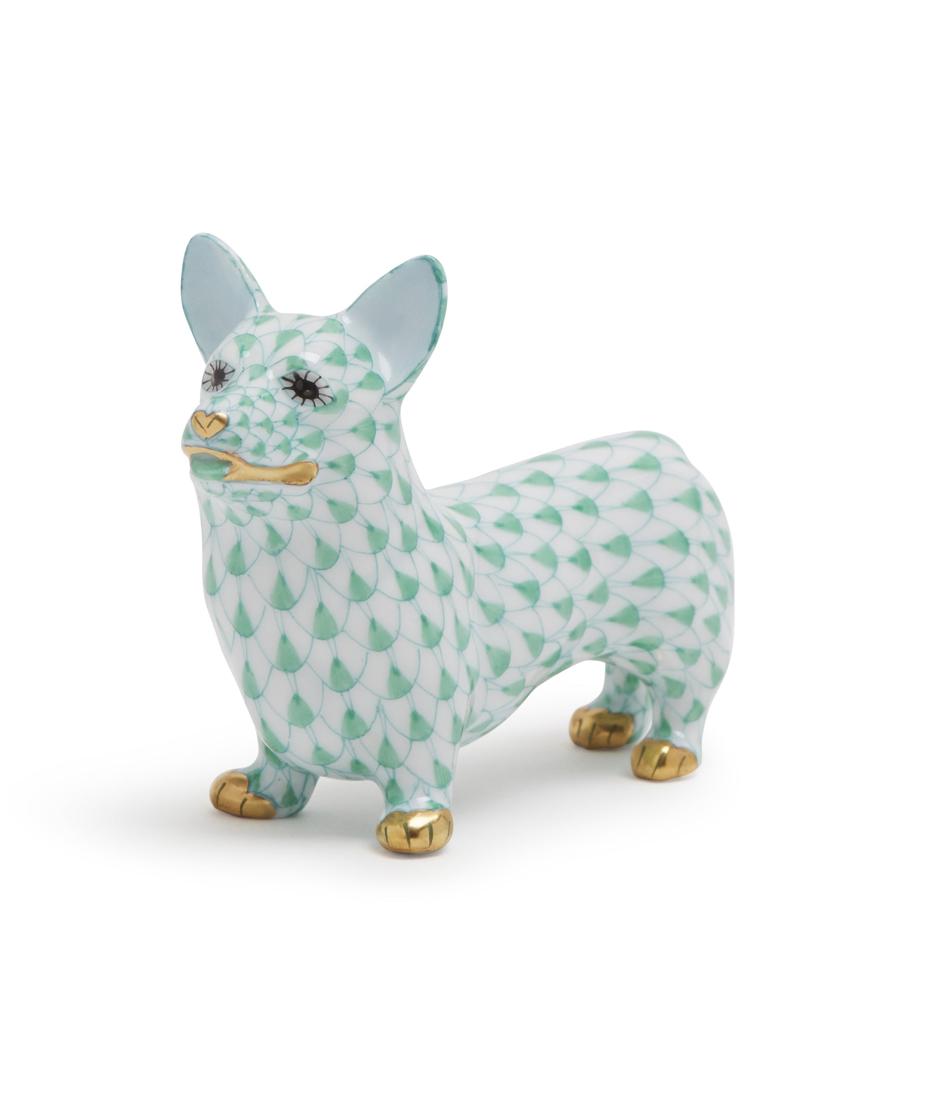 Corgi Figurine (Green) by Herend