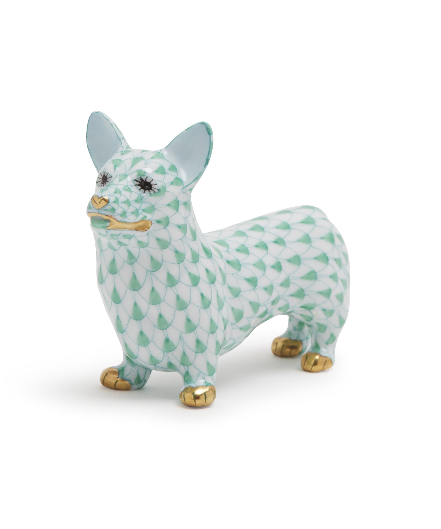 Corgi Figurine (Green) by Herend