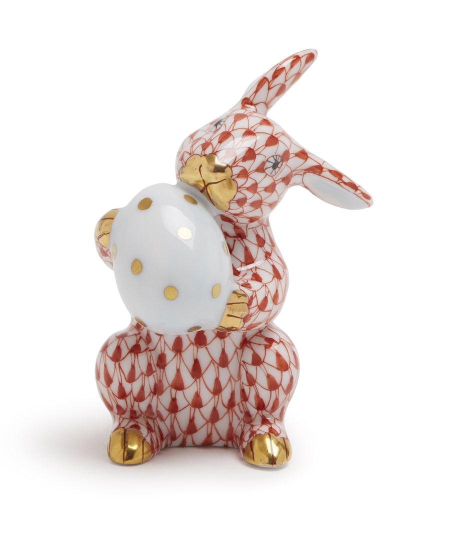 Easter Bunny w Egg Figurine by Herend