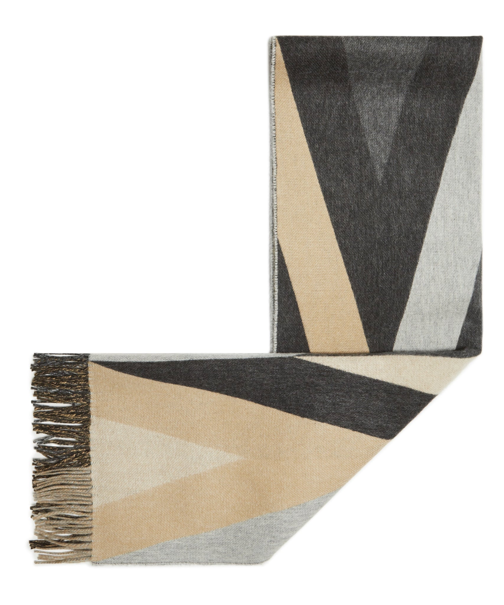 Grey/Natural Scarf by Johnstons of Elgin