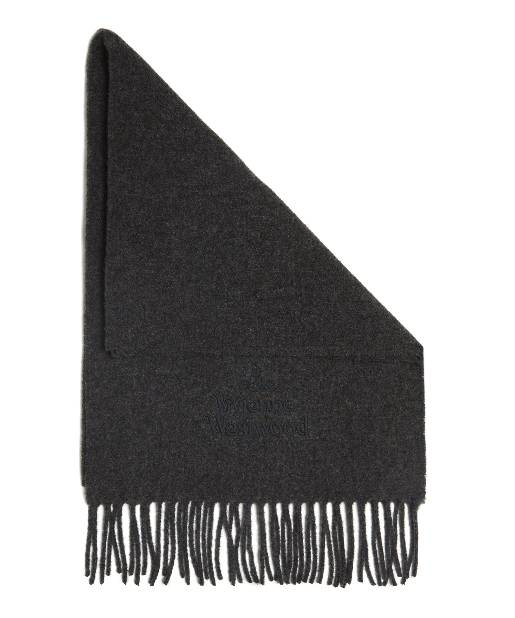 Mens Anthracite lambswool scarf by Vivienne Westwood