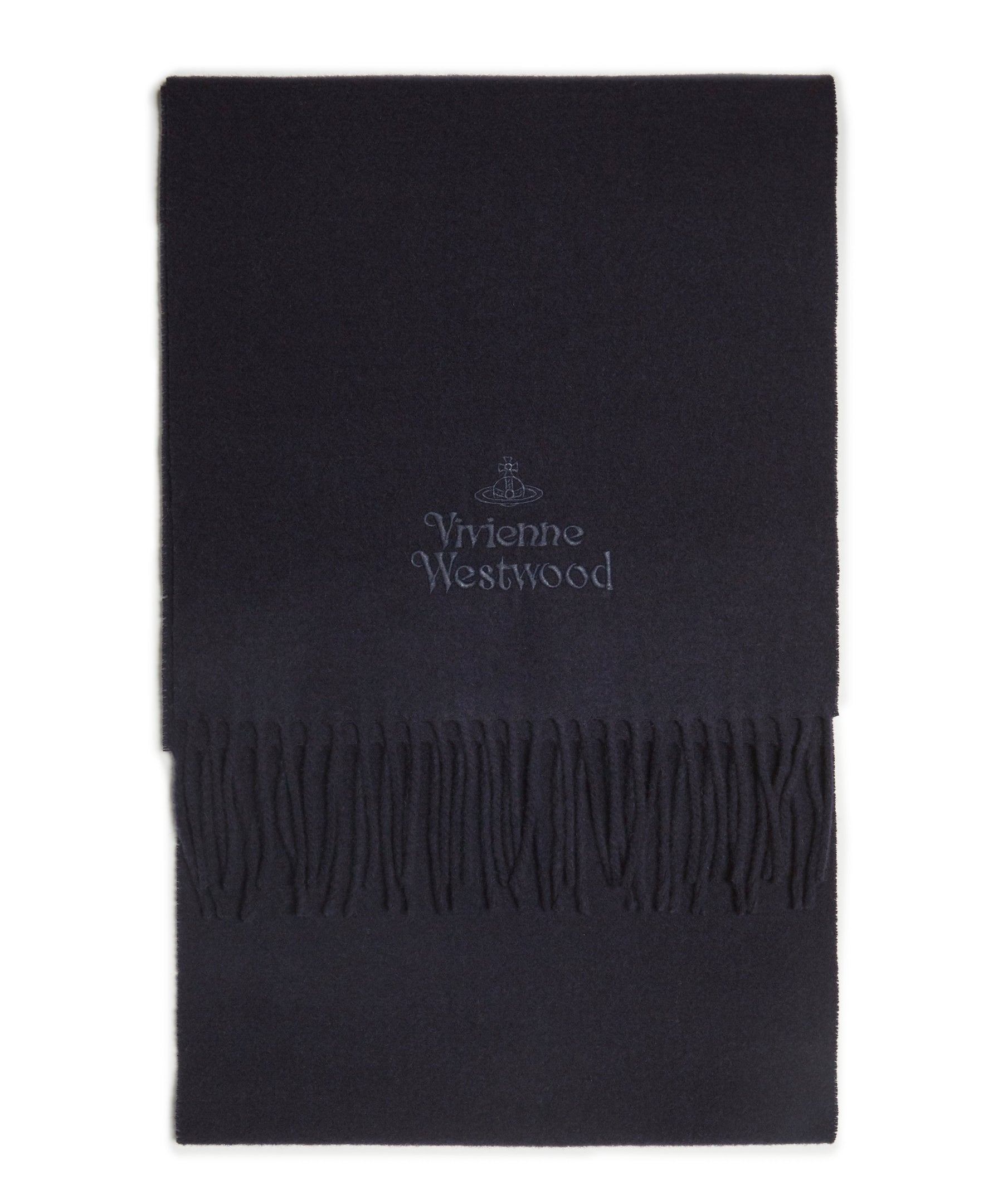 Mens Dark Blue lambswool scarf by Vivienne Westwood