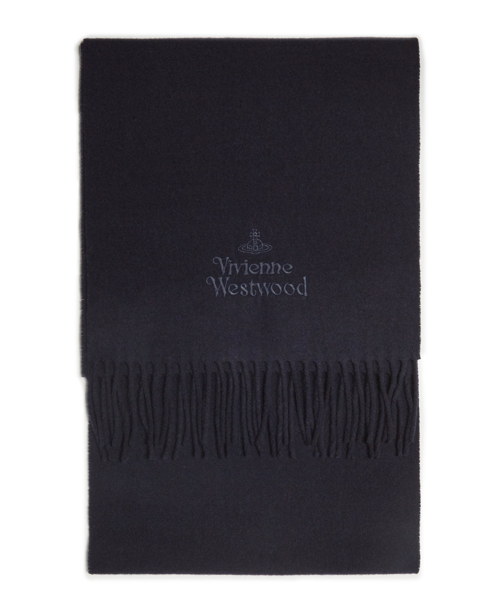 Mens Dark Blue lambswool scarf by Vivienne Westwood