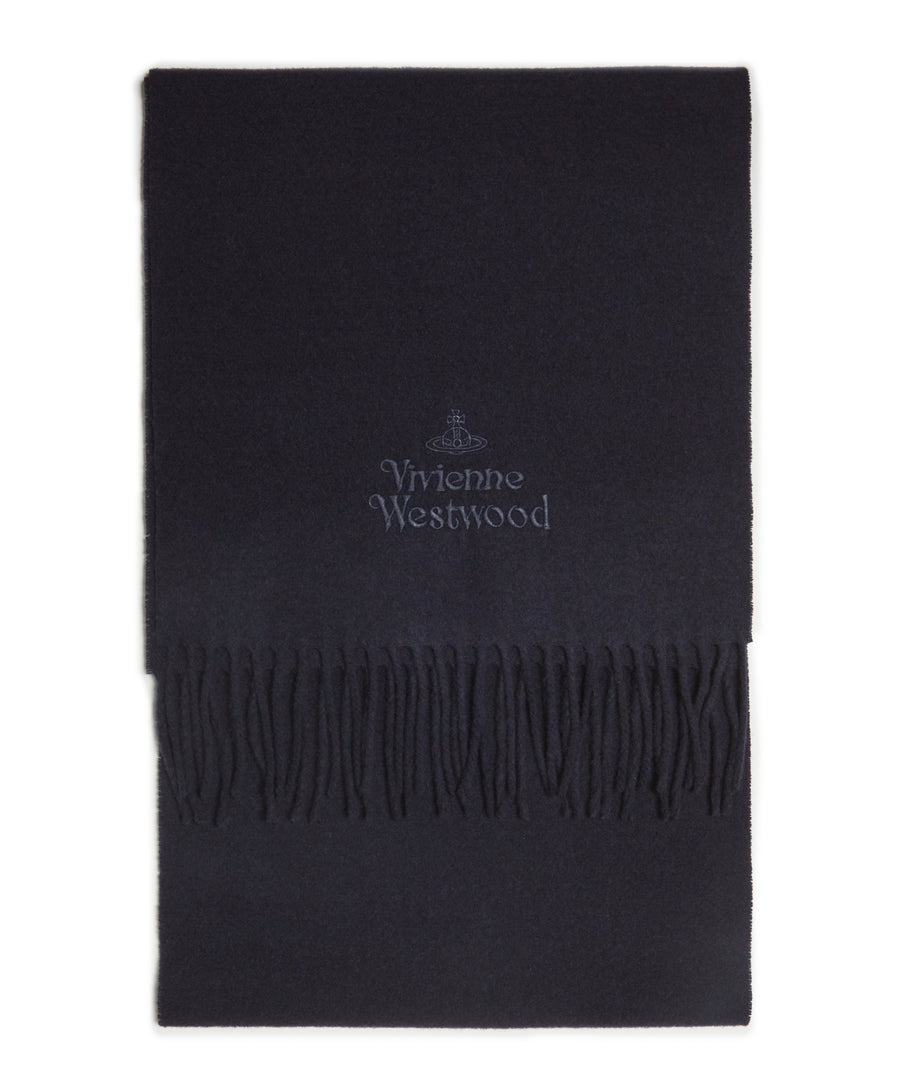 Mens Dark Blue lambswool scarf by Vivienne Westwood