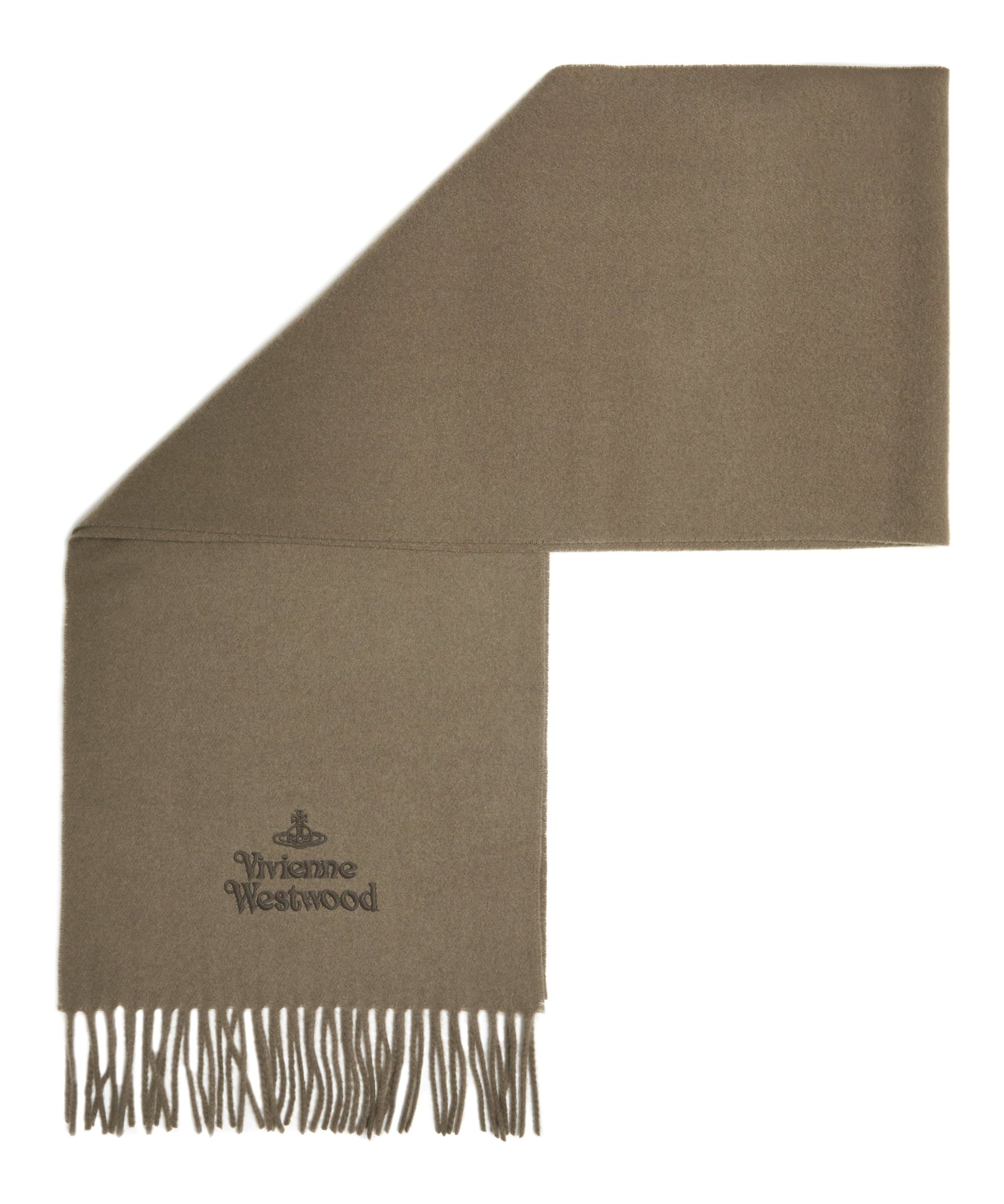 Mens Taupe lambswool scarf by Vivienne Westwood