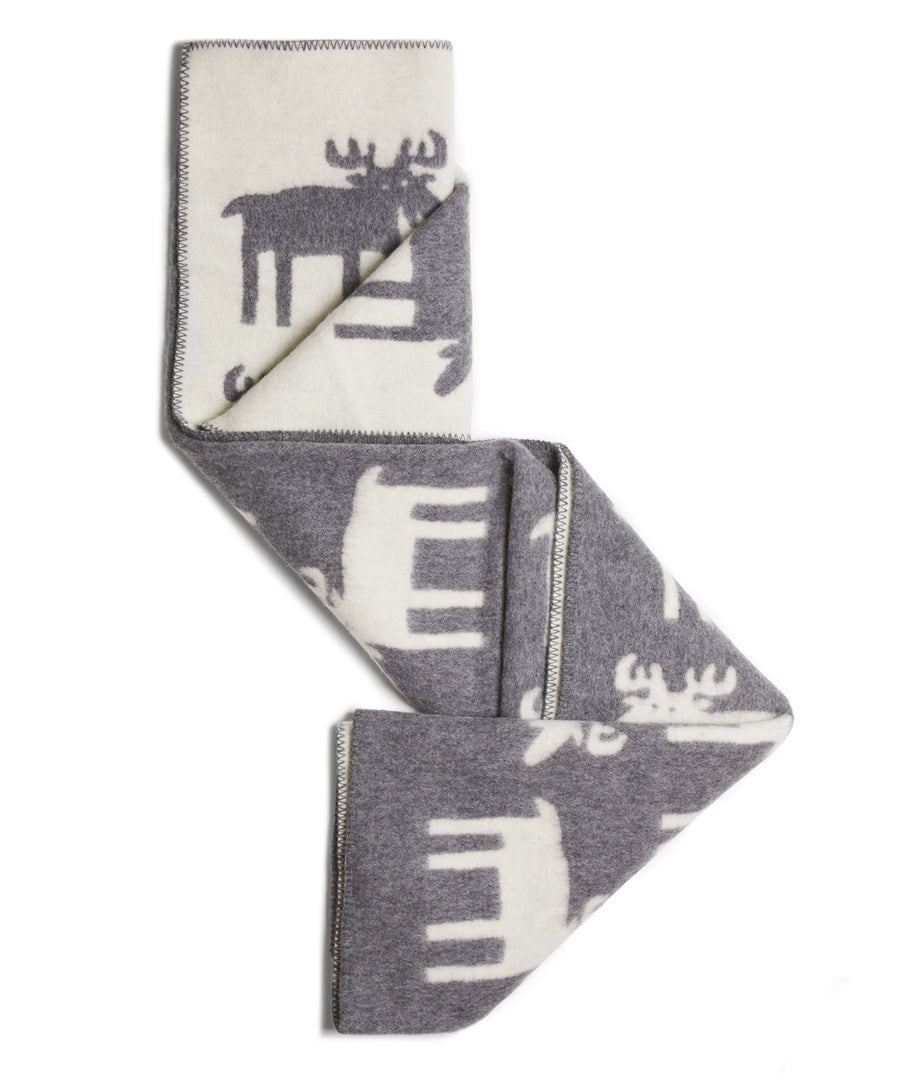 Moose Blanket (White/Grey) by Klippan