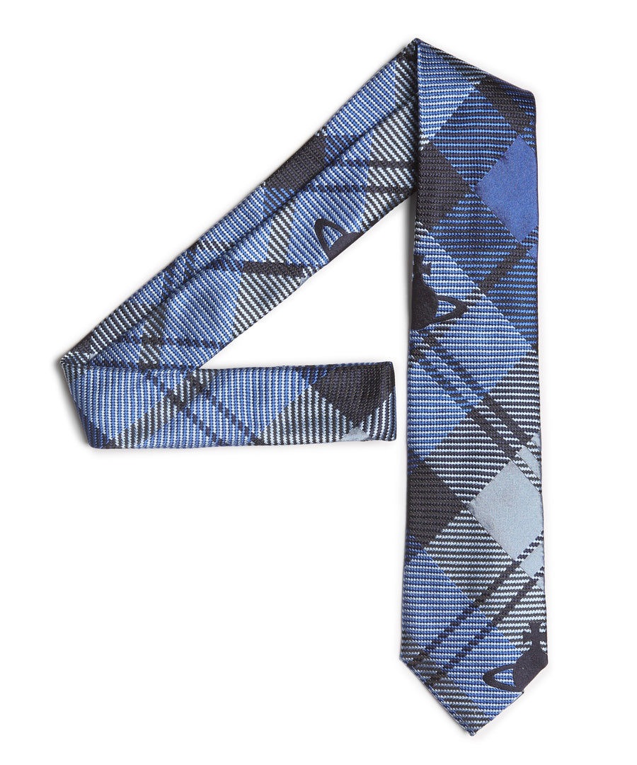 Navy Striped Blue Jacquard Tie by Vivienne Westwood