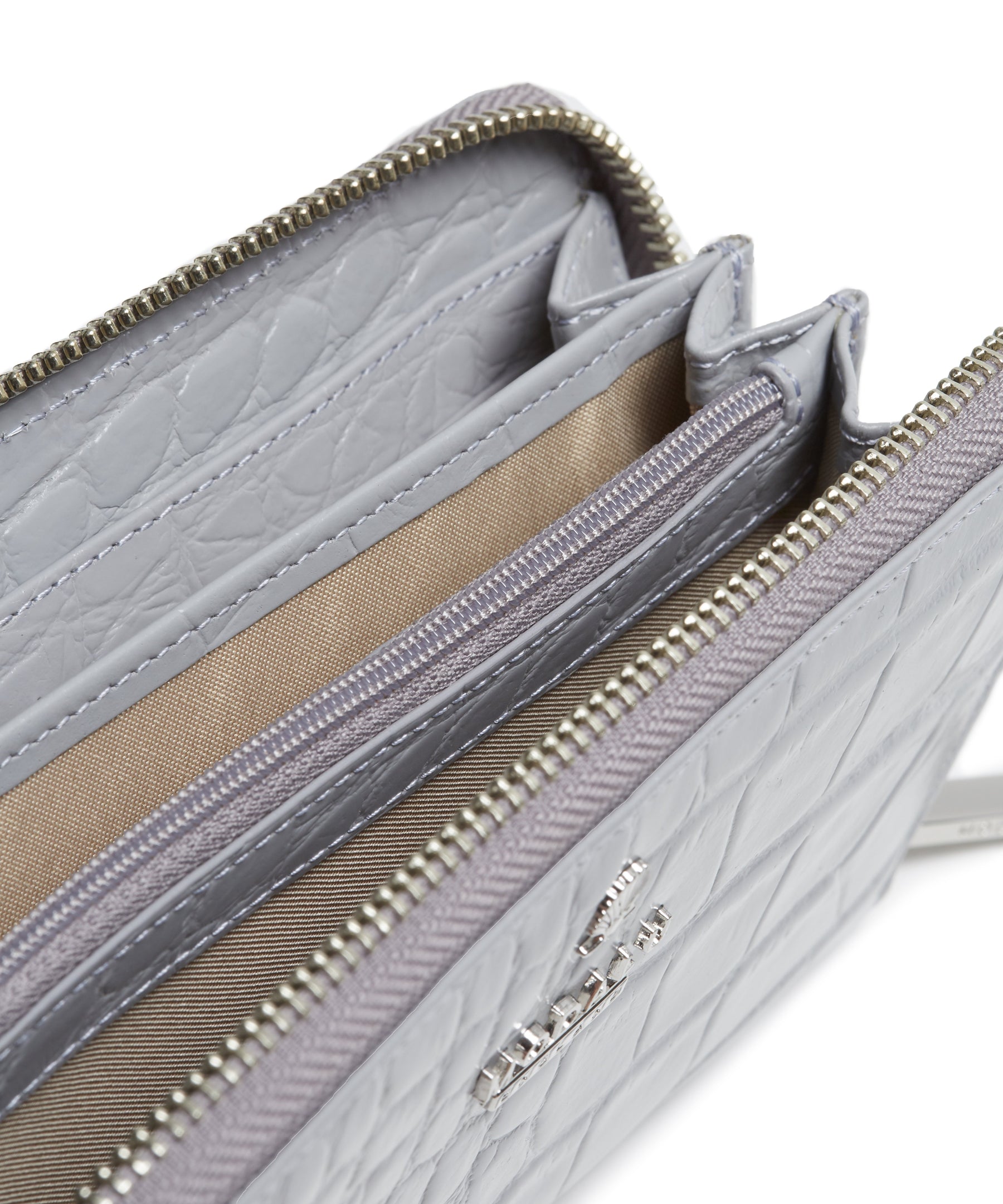 Pippa Moc Croc Zip Around Purse (Shark Grey) by Modalu