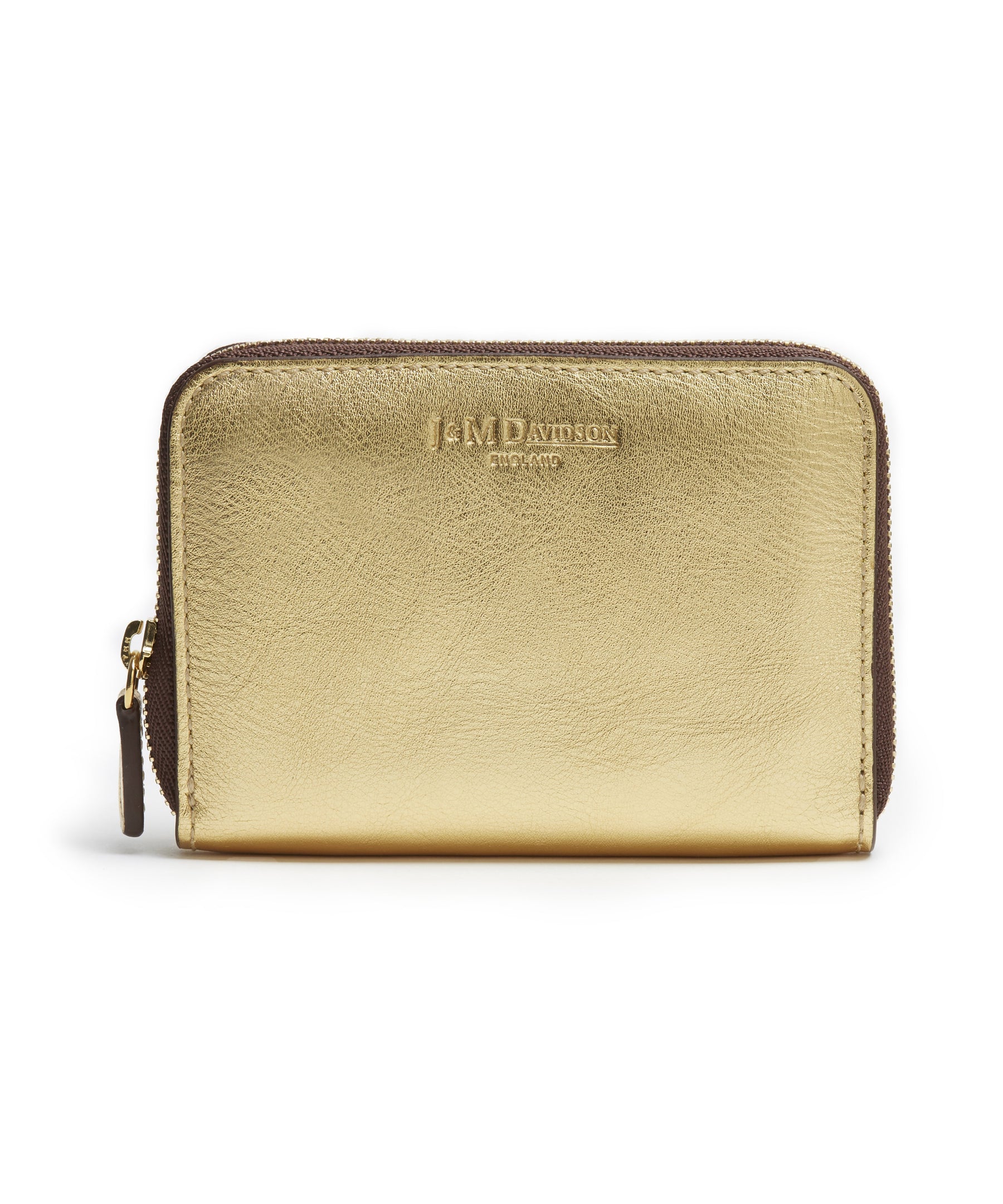 Small Metallic Zip Purse (New Gold) by J&M Davidson