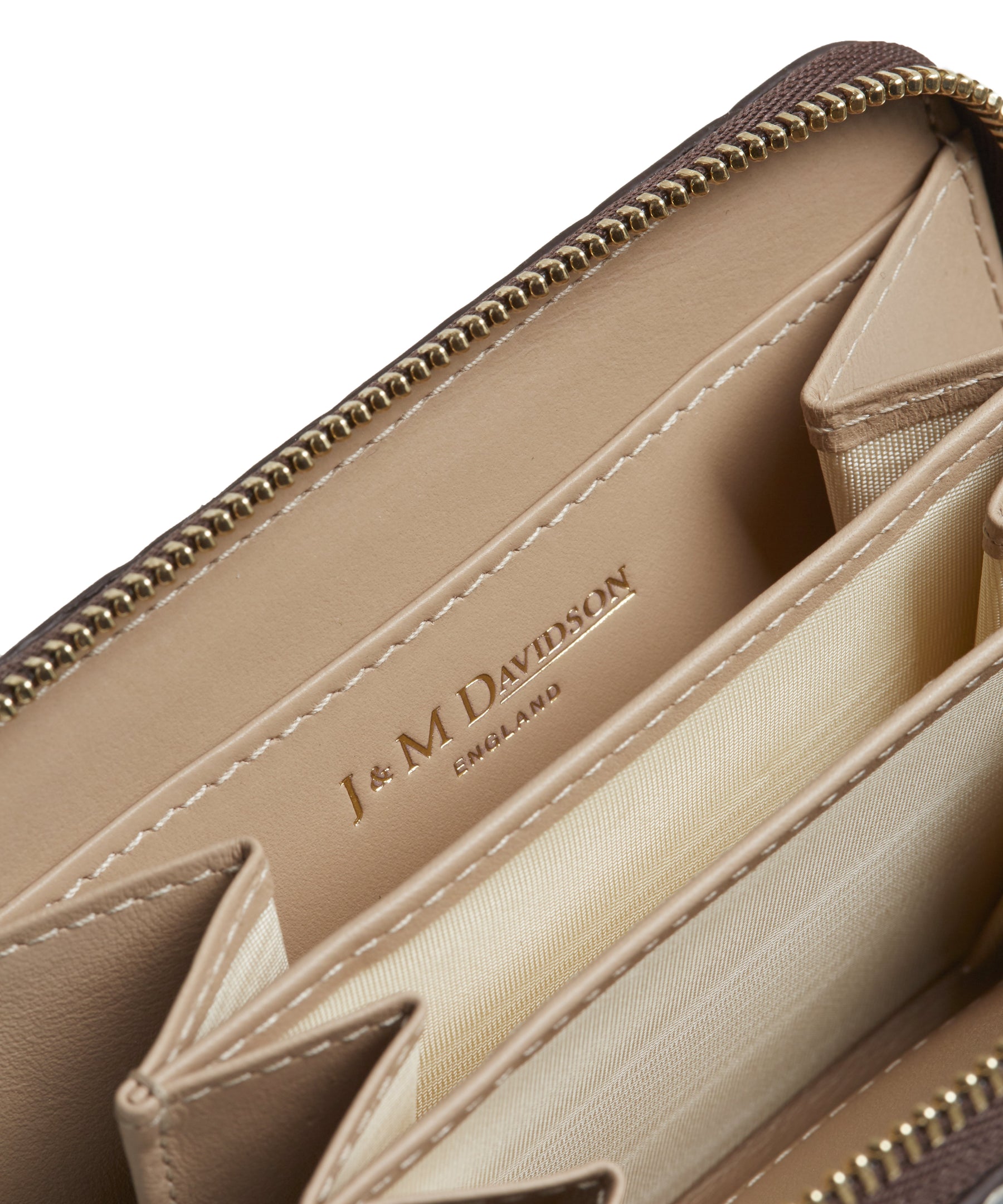 Small Metallic Zip Purse (New Gold) by J&M Davidson