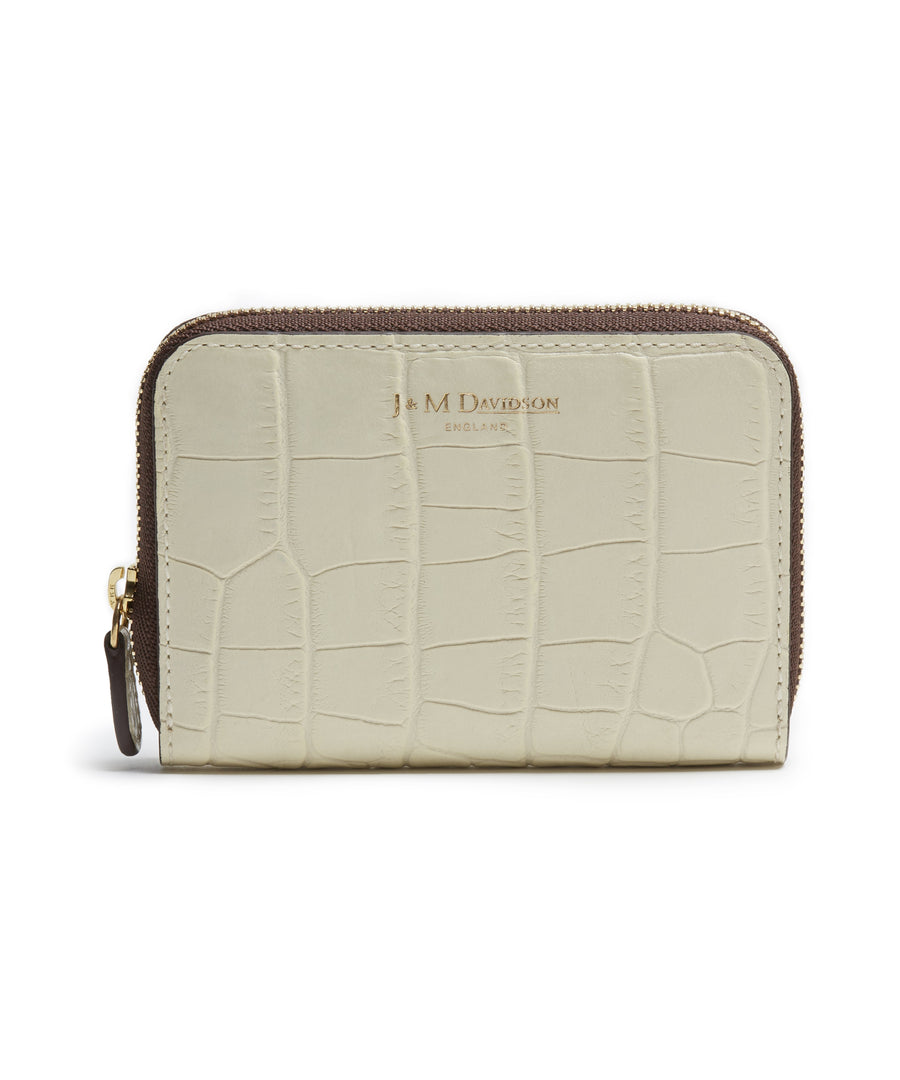 Small Zip Purse (Ivory) by J&M Davidson
