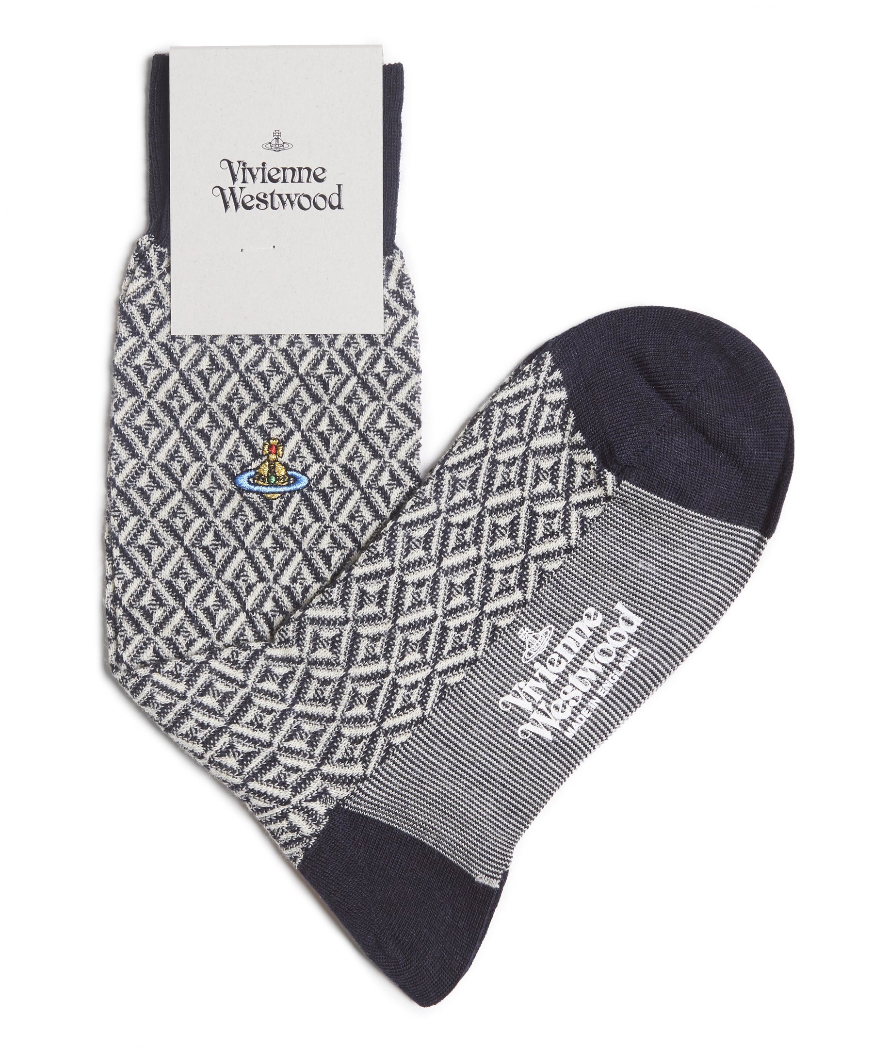 Two Colour Diamond Jaquard Socks by Vivienne Westwood