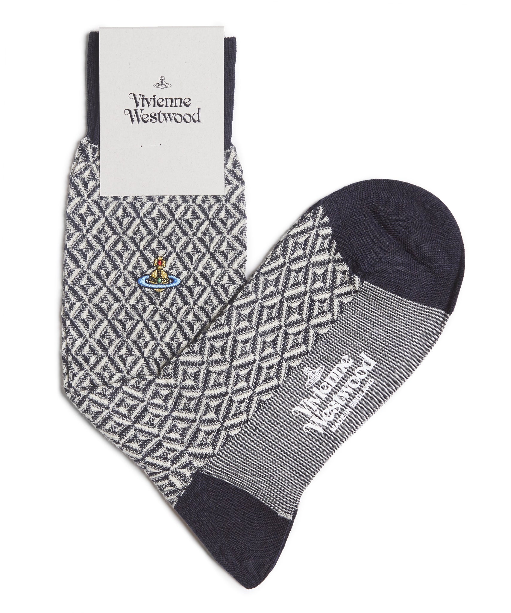 Two Colour Diamond Jaquard Socks by Vivienne Westwood